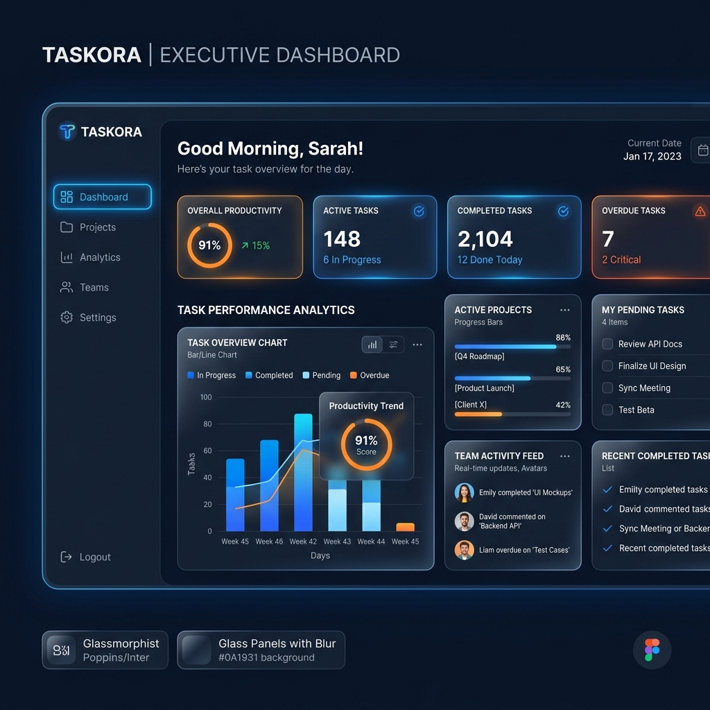 Taskora Management Dashboard